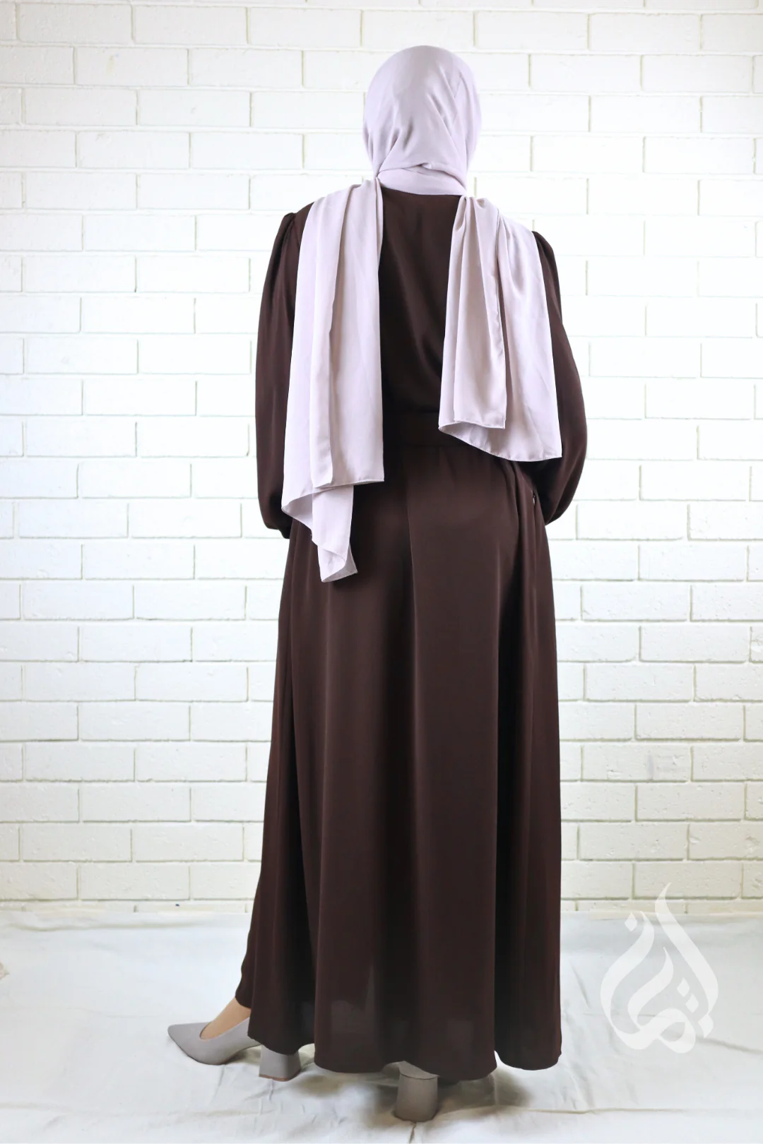 Classic Buttoned Dress - Dark Brown - Image 8