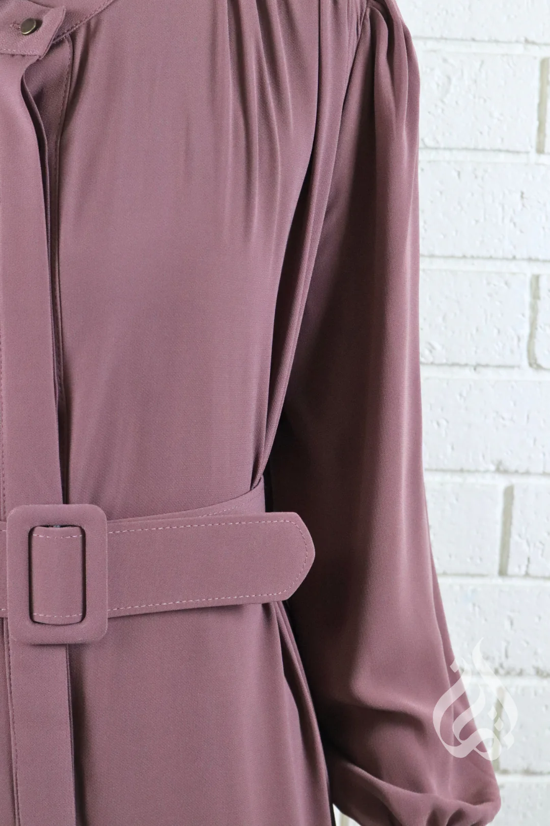 Classic Buttoned Dress - Mauve - Image 7