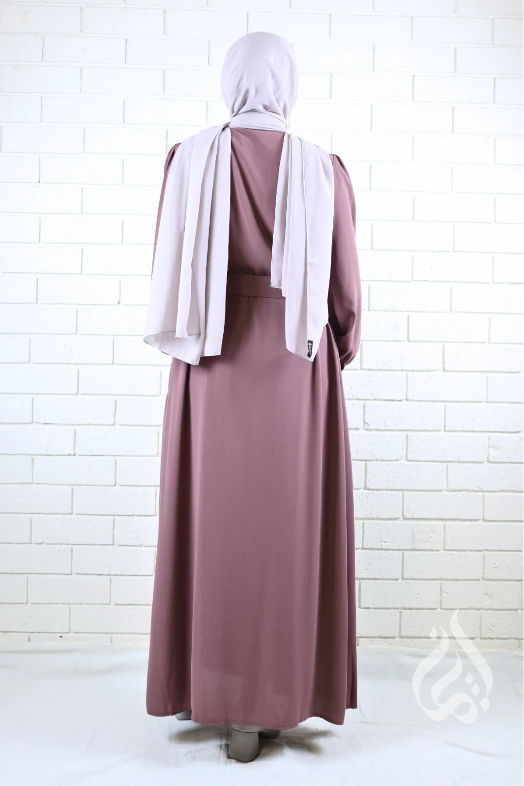 Classic Buttoned Dress - Mauve - Image 9