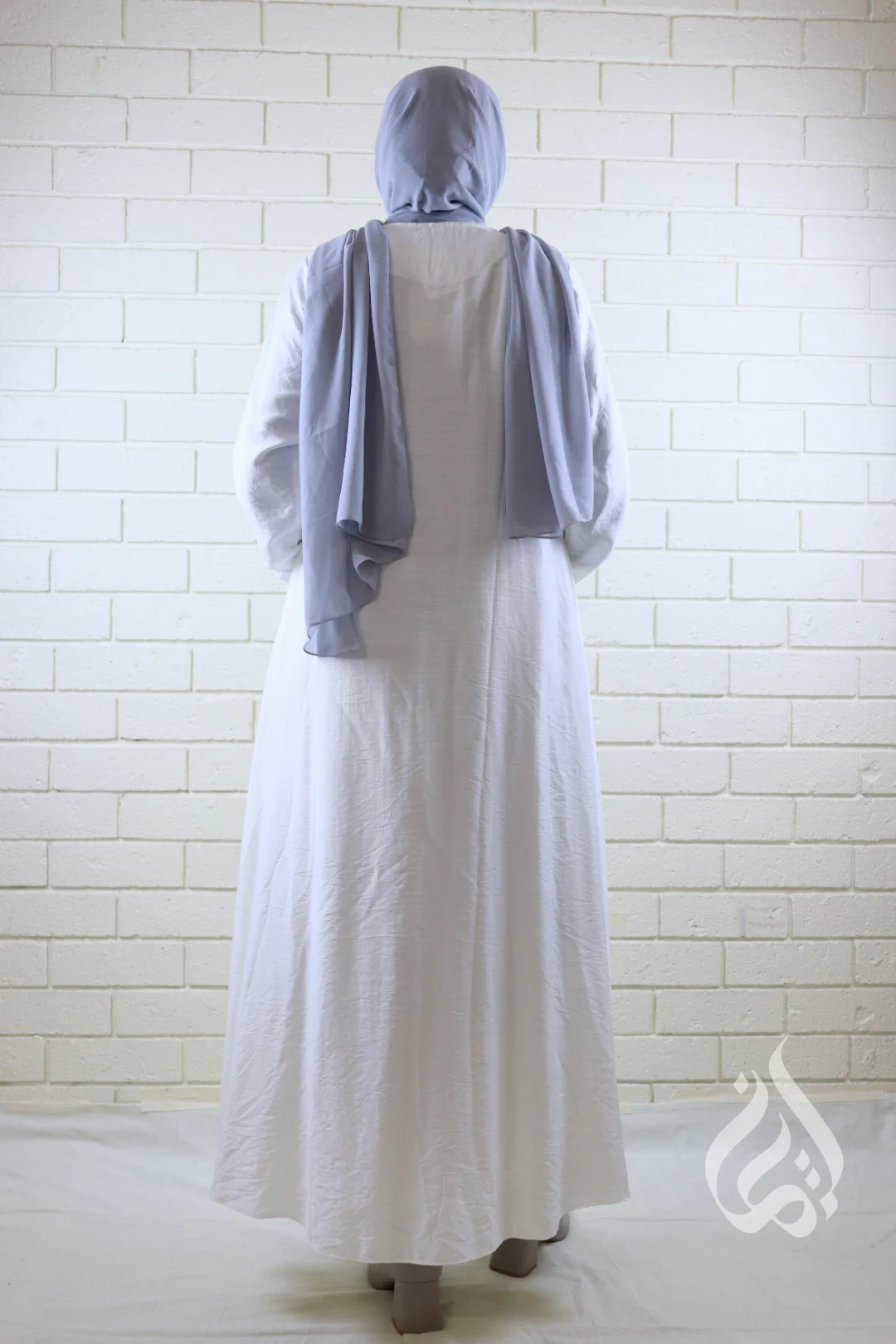 Plain Classic Dress - White - Image 6