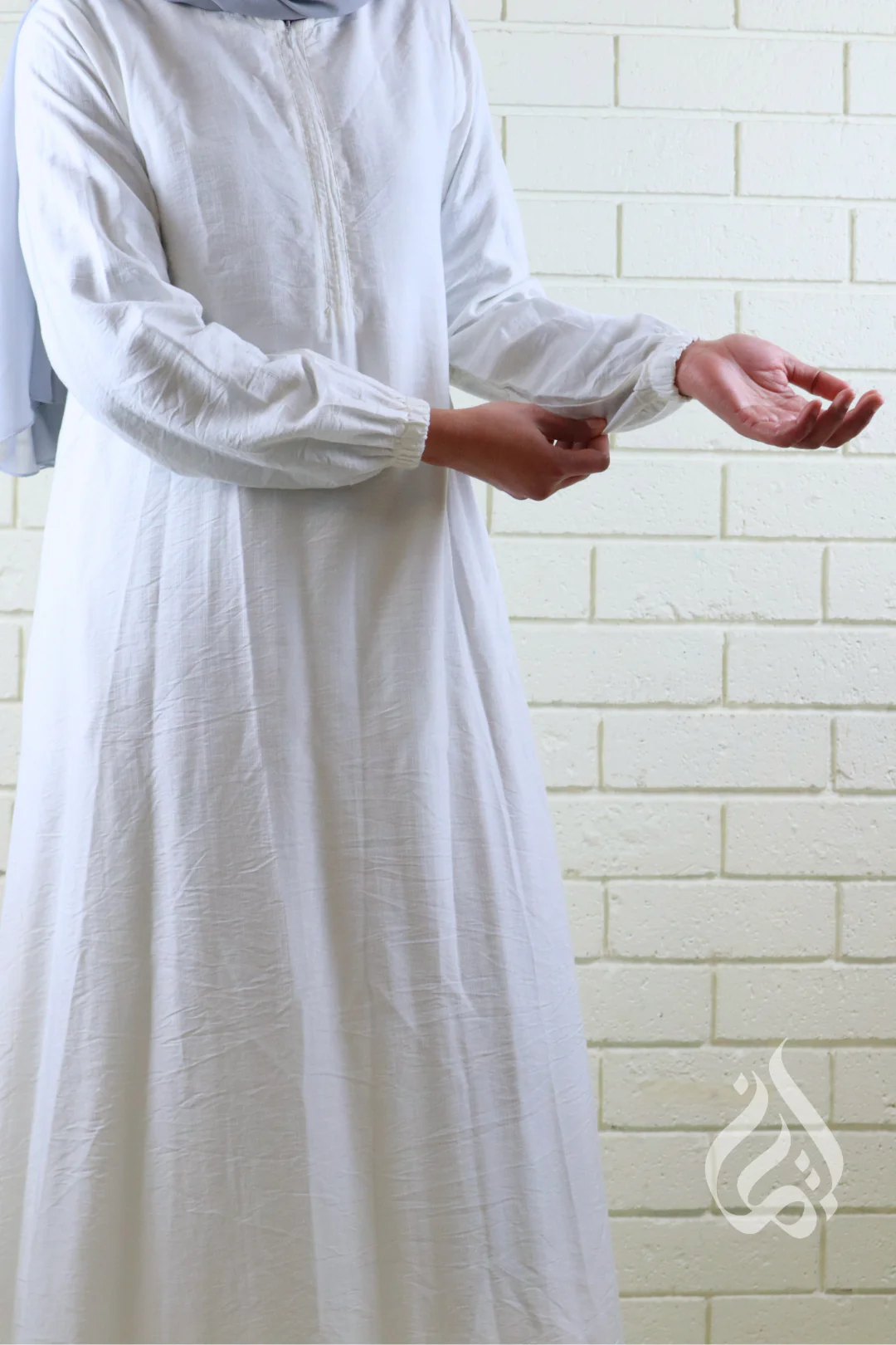 Plain Classic Dress - White - Image 7