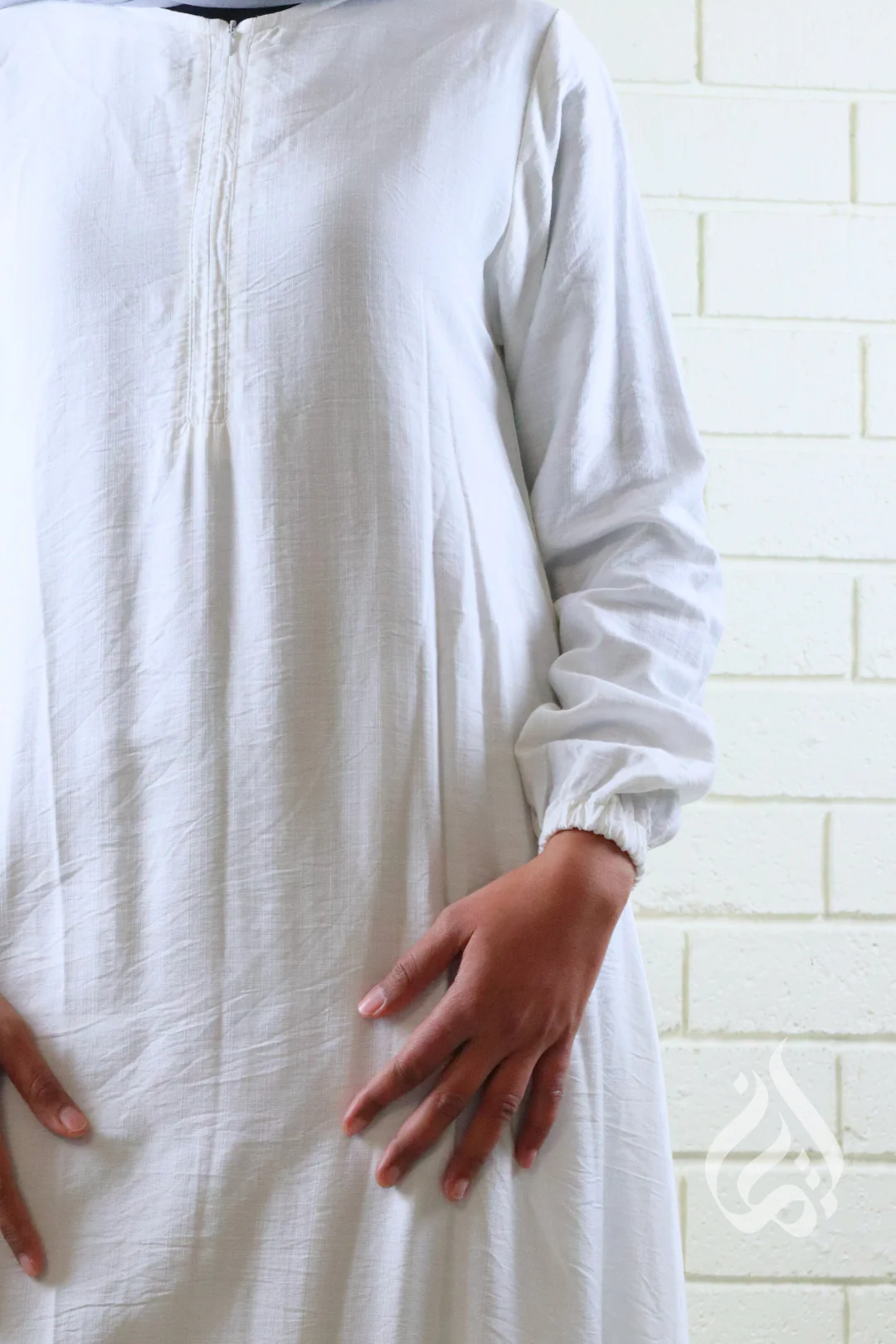 Plain Classic Dress - White - Image 8