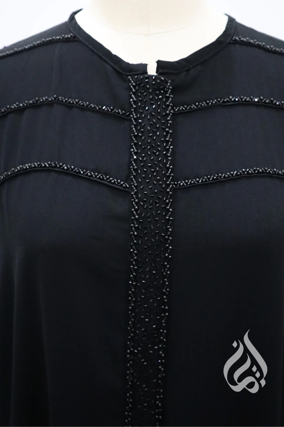 Elyna Beaded Abaya - Black - Image 10
