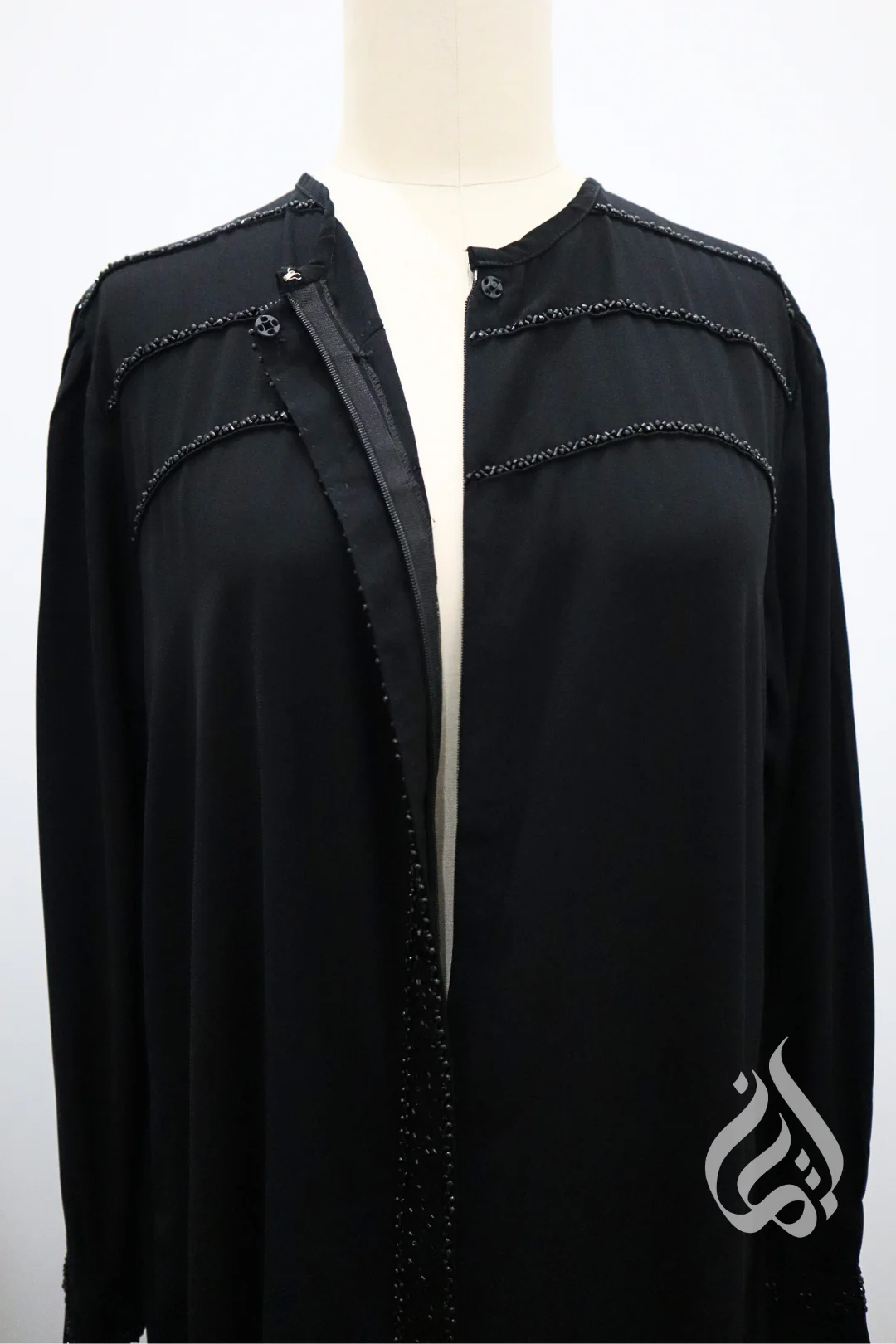 Elyna Beaded Abaya - Black - Image 9