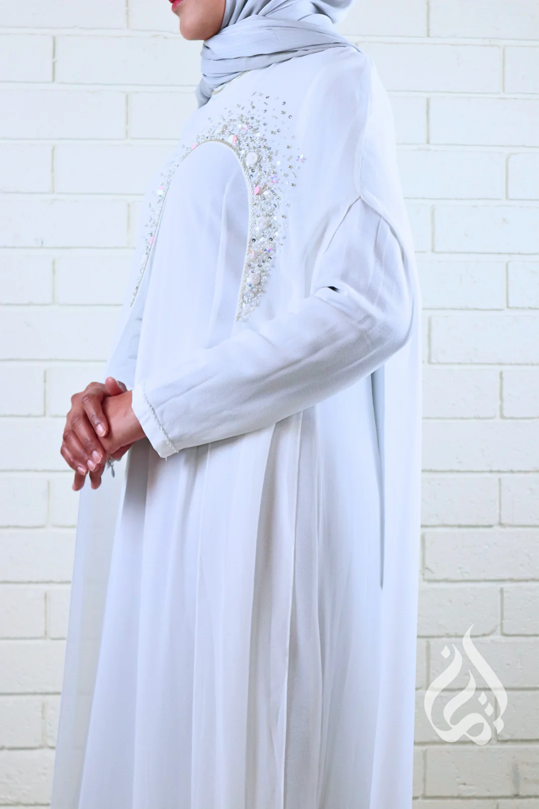 Jewelled Kaftan - White - Image 3