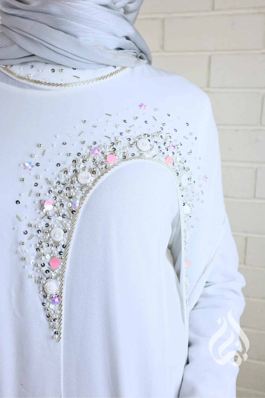 Jewelled Kaftan - White - Image 6