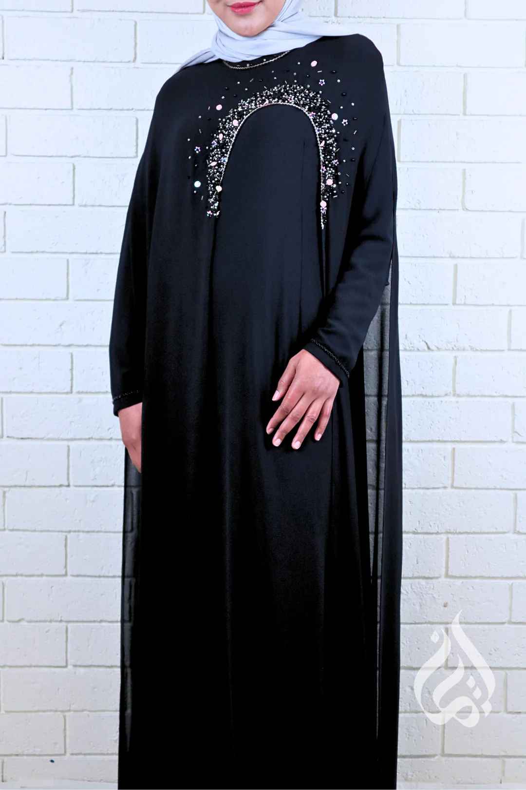 Jewelled Kaftan - Black - Image 5