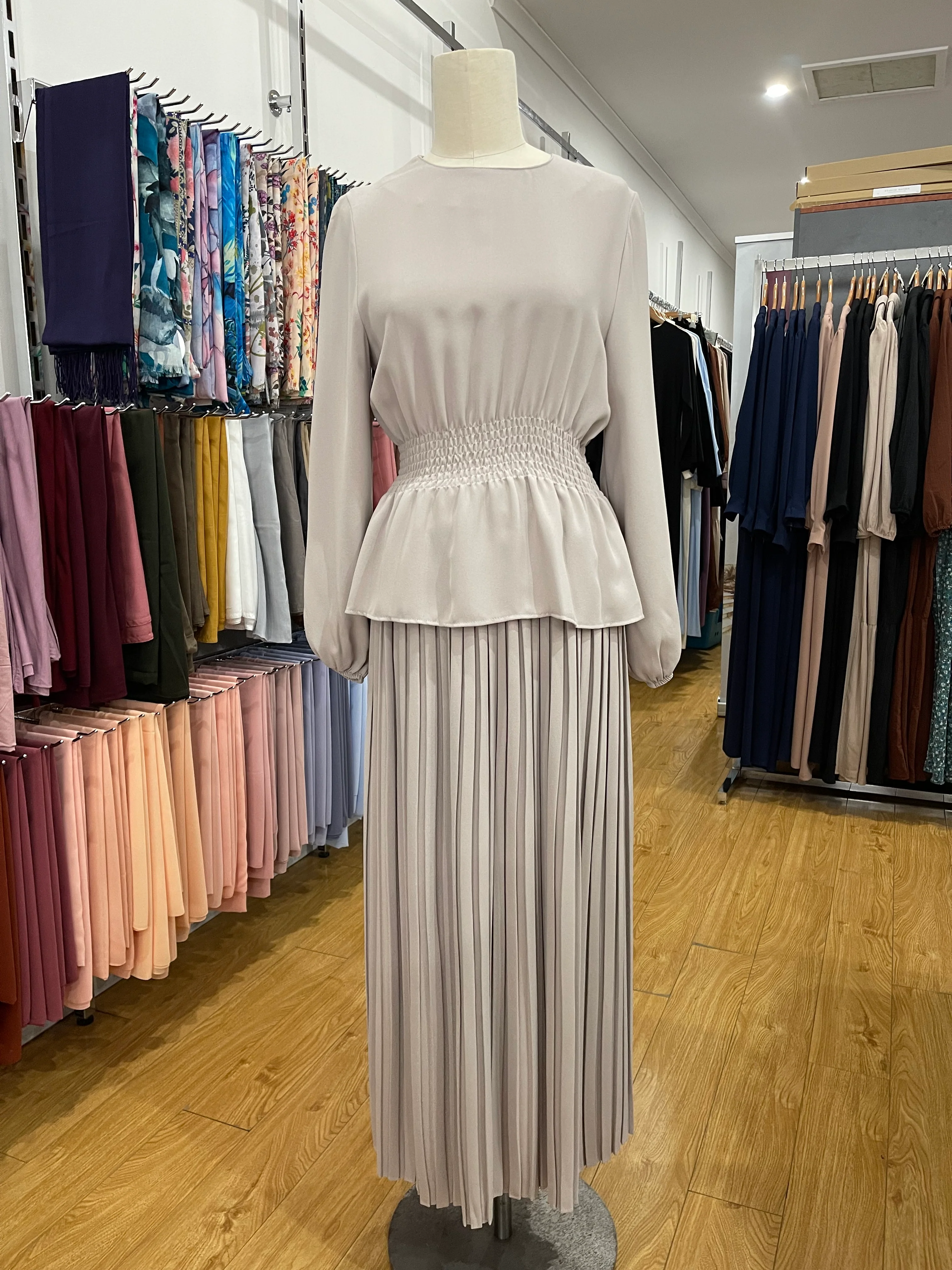 Pleated Skirt - Cream - Image 3