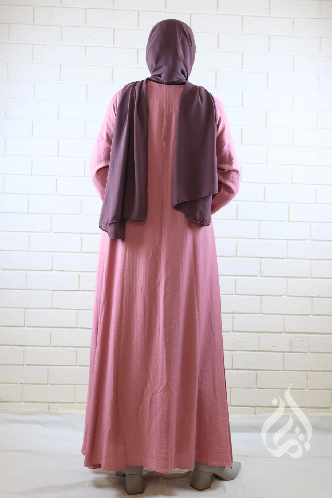 Plain Classic Dress - Dusty Pink - Image 5