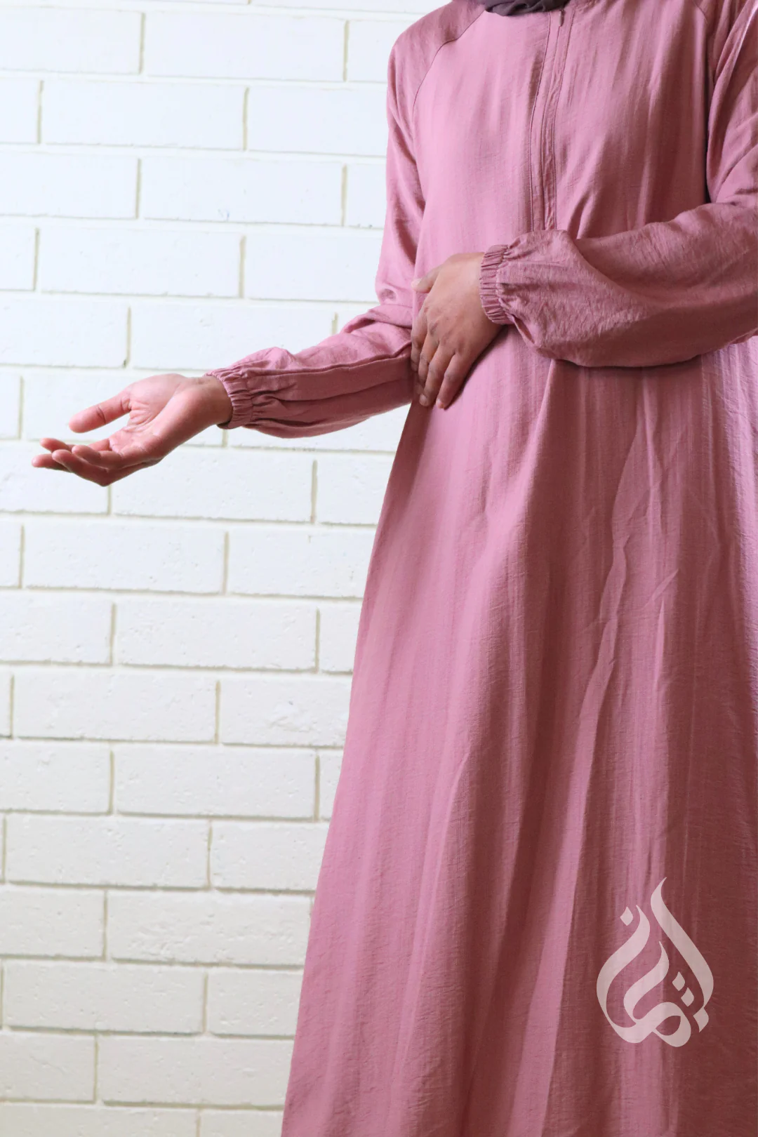 Plain Classic Dress - Dusty Pink - Image 6