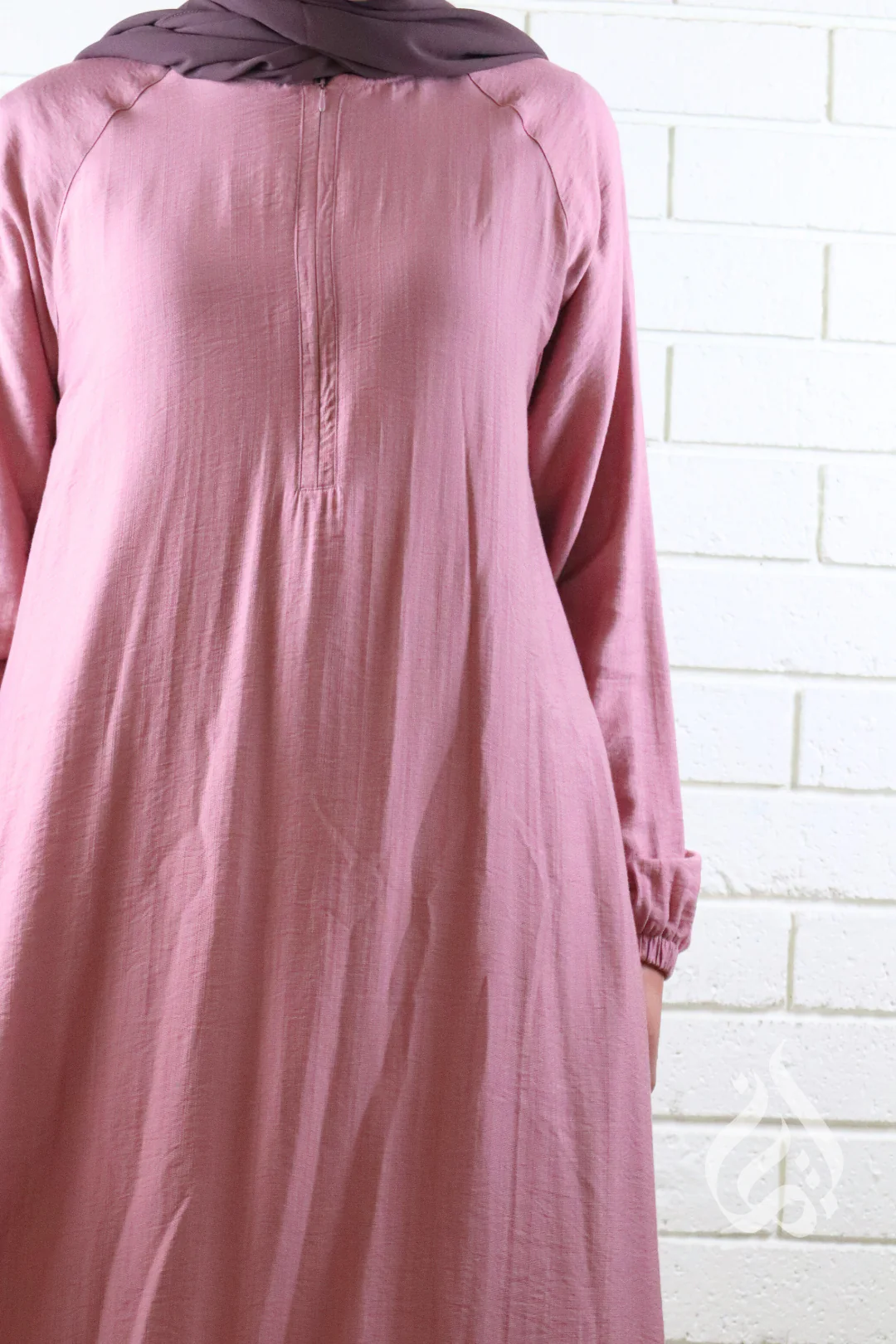 Plain Classic Dress - Dusty Pink - Image 7